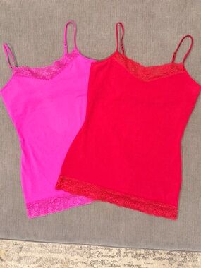 Express Bra Cami Lace-Trim Tank Tops - Lot of 2